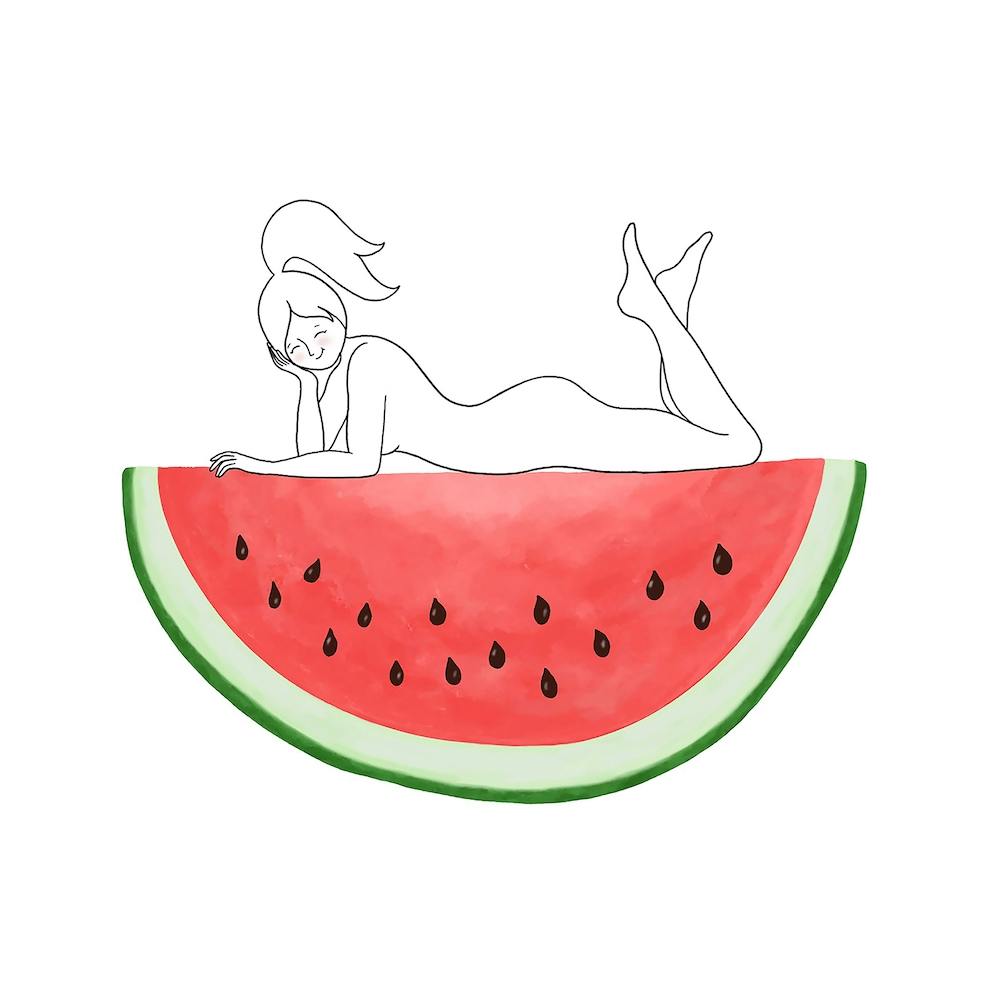 Watermelon Girl Square Line