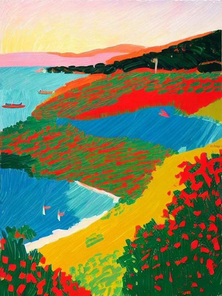 Kleftiko Beach, Milos, Greece Hockney Style