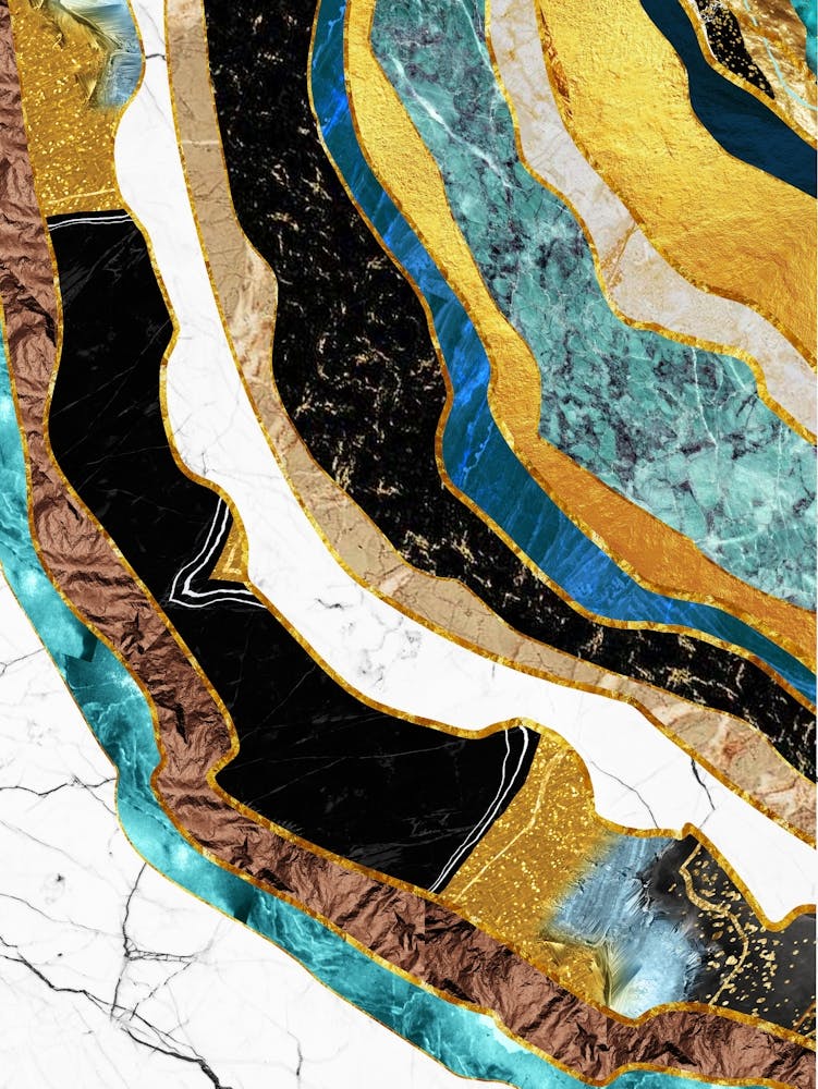 Gold And Black Marble