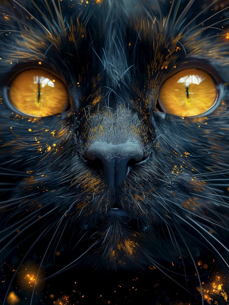 Black Cat With Yellow Eyes 2