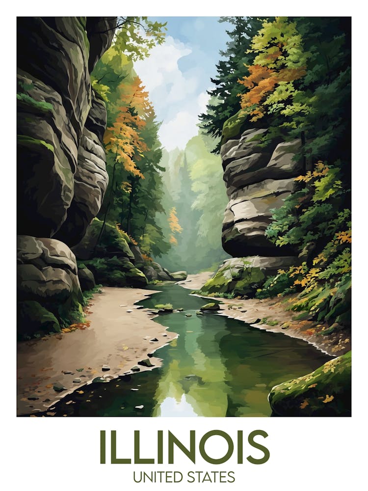 Affiche de voyage Illinois