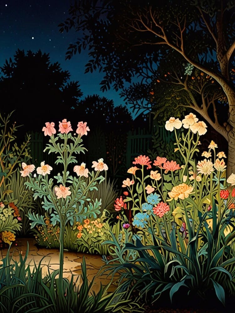 William Morris Garden At Night 1