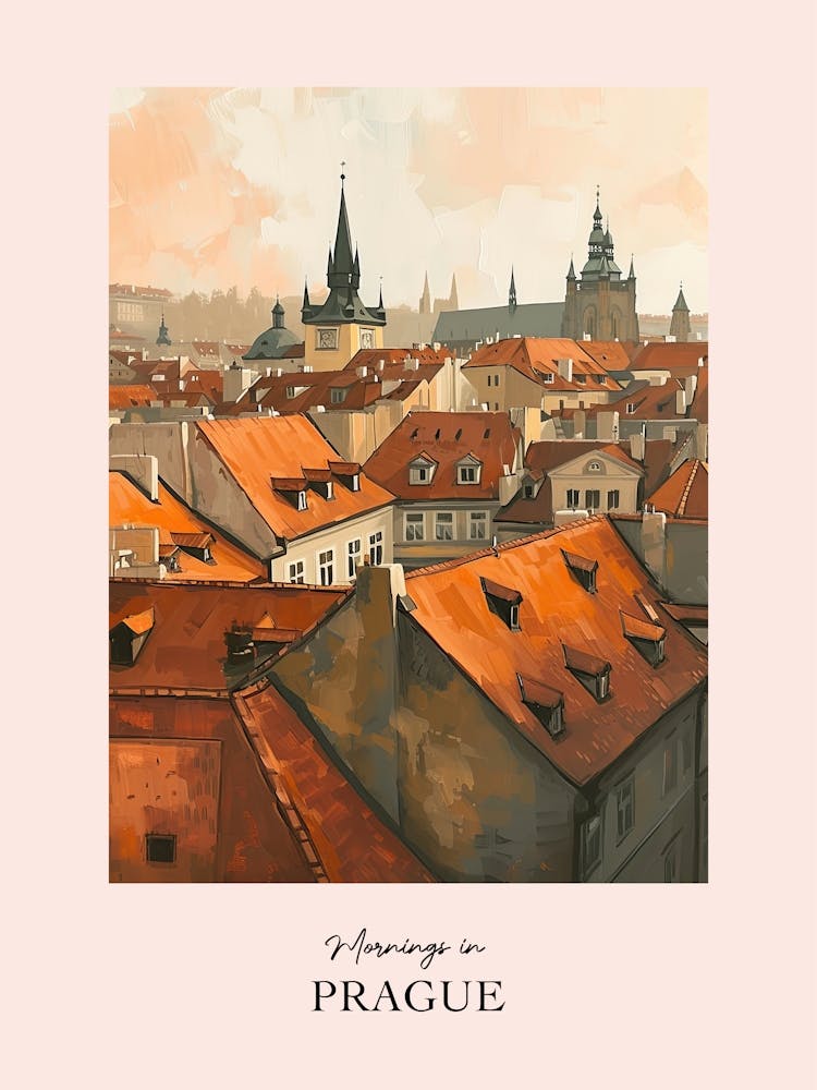 Mornings In Prague Rooftops Morning Skyline 1