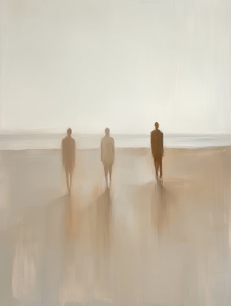 Three Men Walking On The Beach