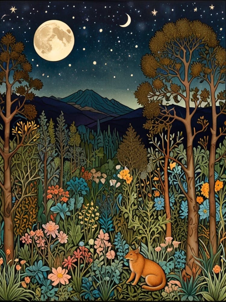 William Morris Chat Dans La Forêt 10