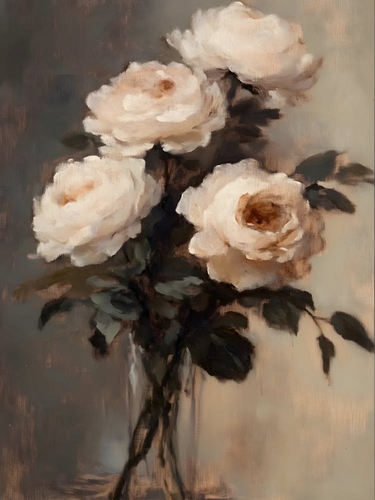 Vintage Flower Roses In A Vase 10
