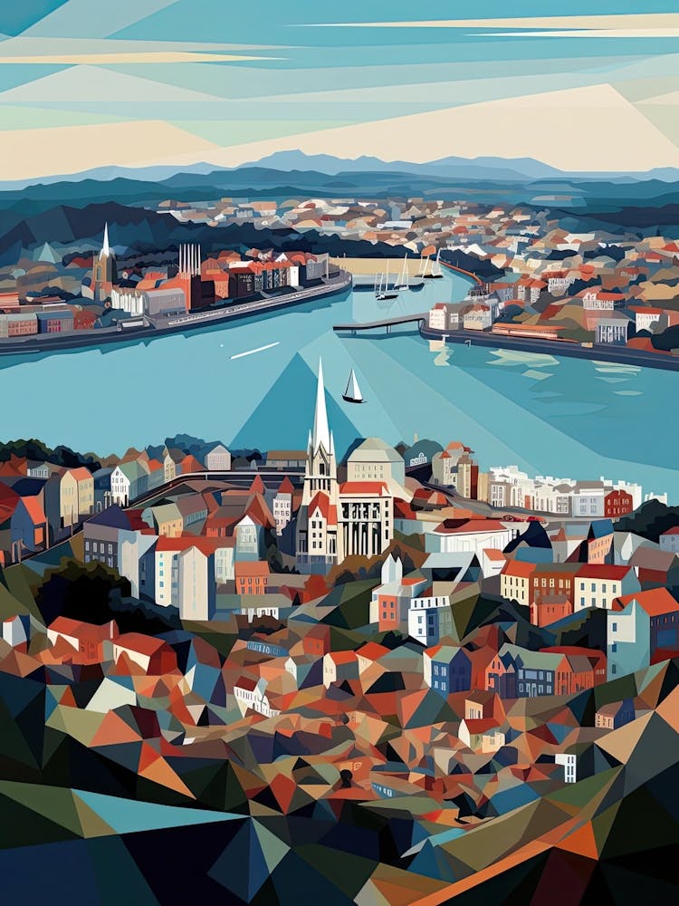 Evon, United Kingdom, Geometric Illustration 3