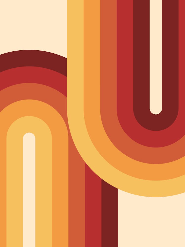 Midcentury Modern Geometric Arch Rainbow 11 In Retro Vibes 01