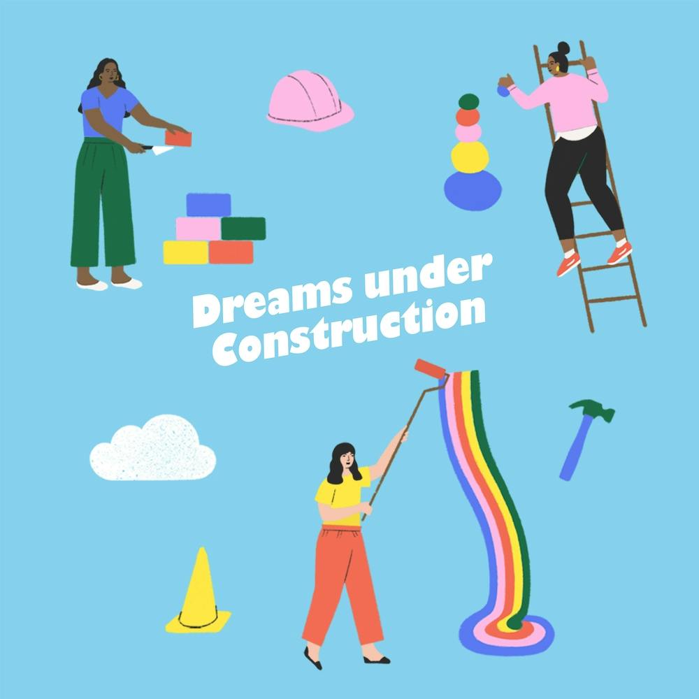Dreams Under Construction Square Blue Square