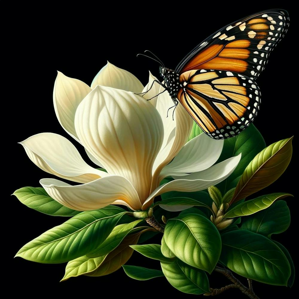 Monarchfalter auf Magnolie