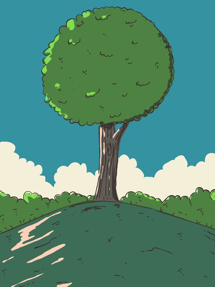 Tree On A Hill