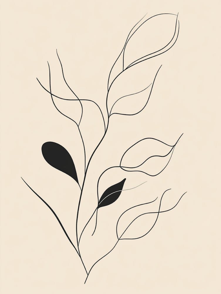 Abstract Drawing Of A Leaf