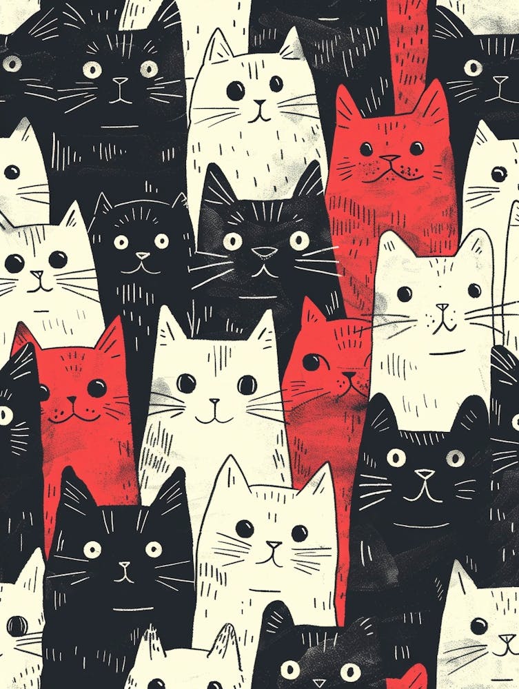 Perfectly Repeatable Artwork With Cute Cat Faces 62