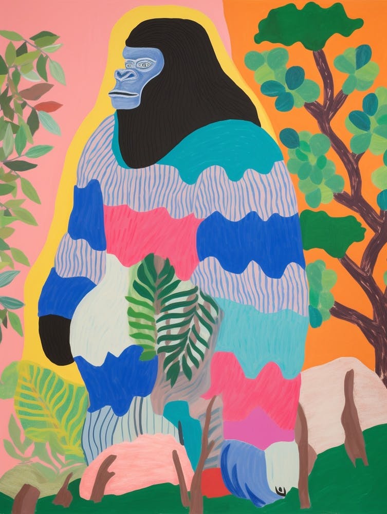 Maximalist Animal Painting Gorilla 2