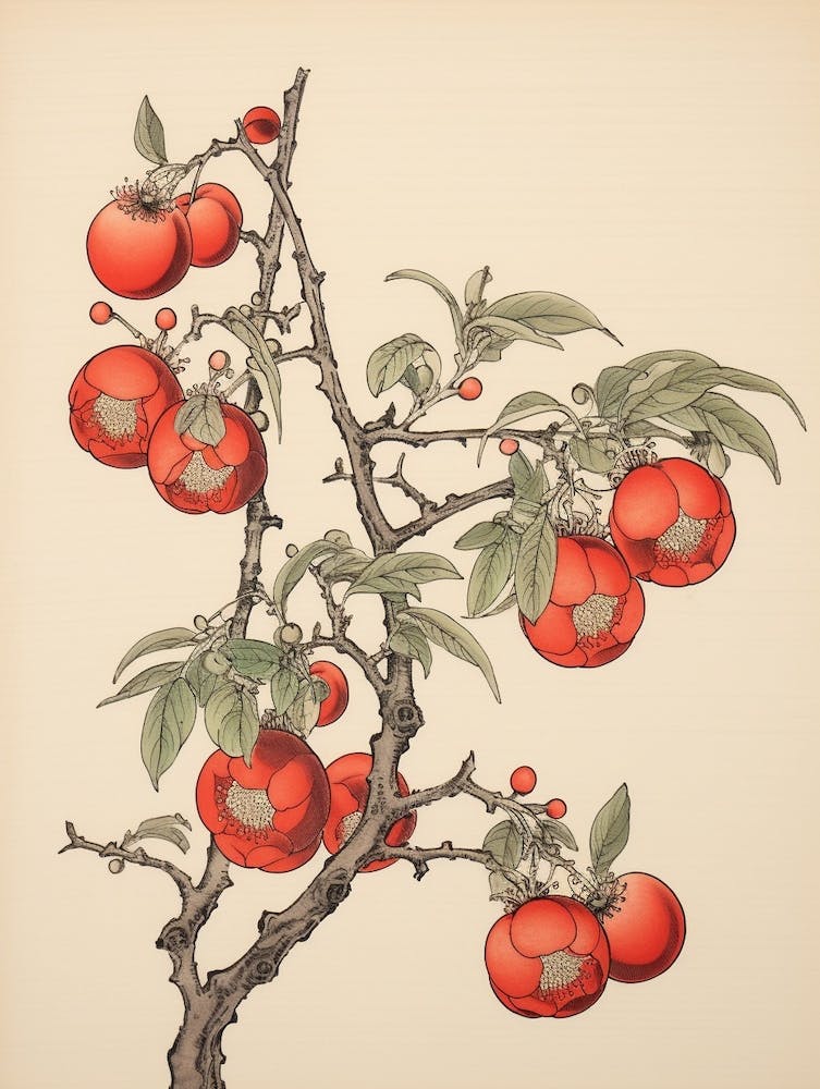 Ume Japanese Plum 1 Vintage Japanese Botanical