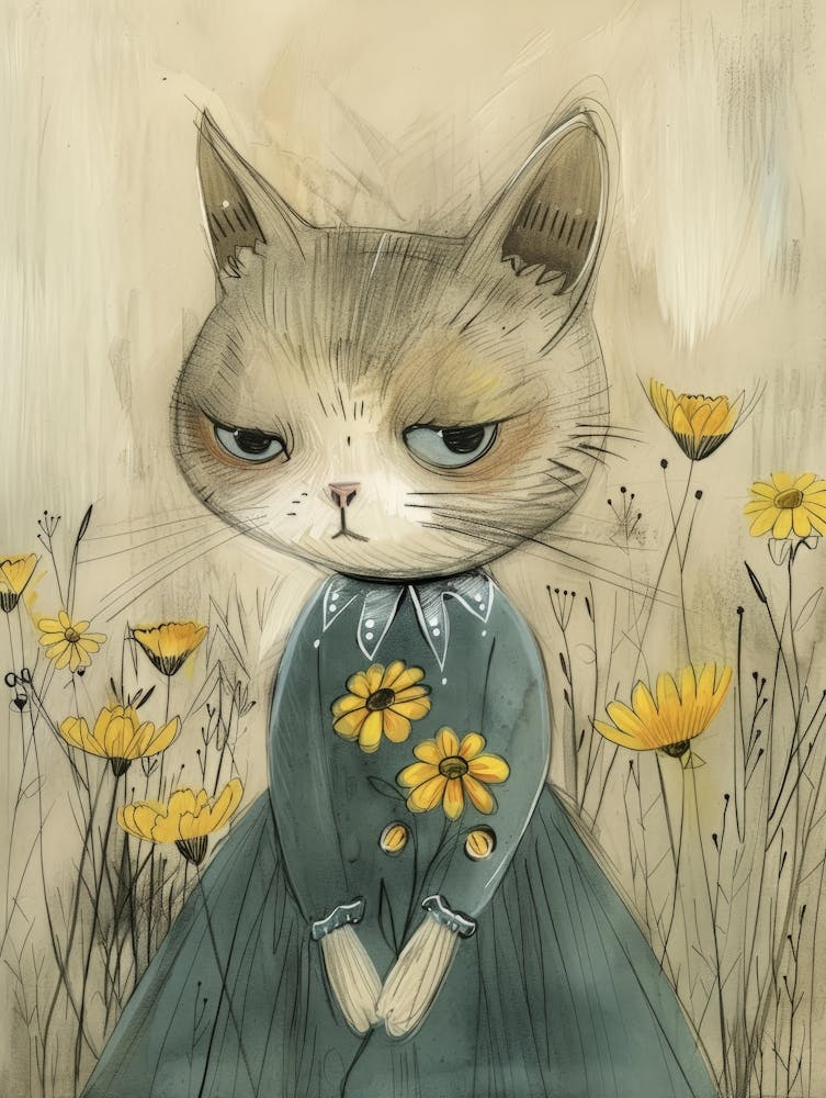 Cat In The Meadow