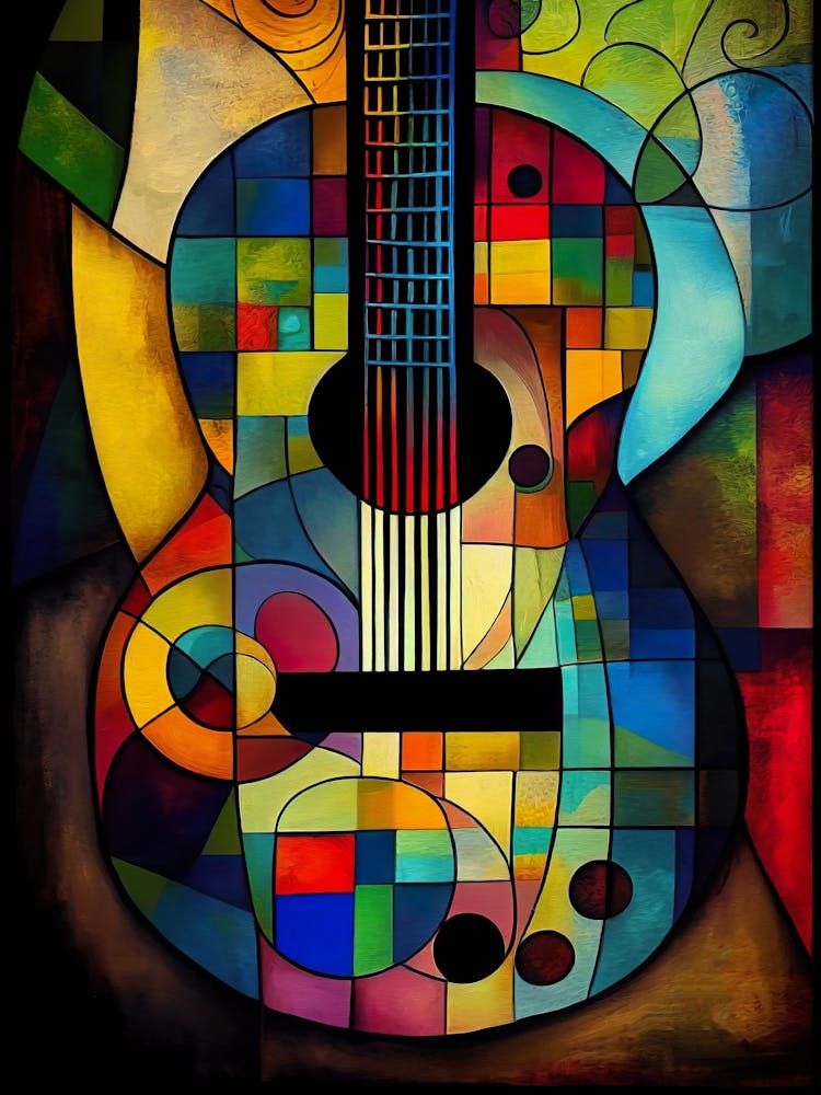 Abstract Guitar Painting