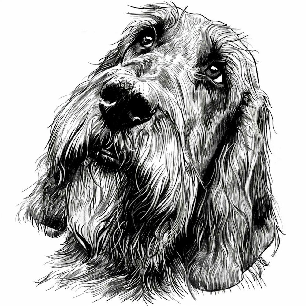 Grand Basset Griffon Vendeen Dog Line Sketch 1