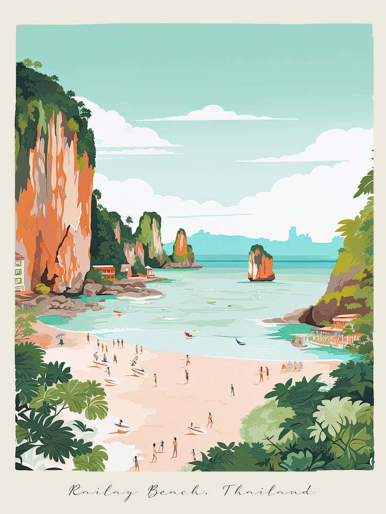 Poster Of Railay Beach, Krabi, Thailand, Matisse And Rousseau Style 2