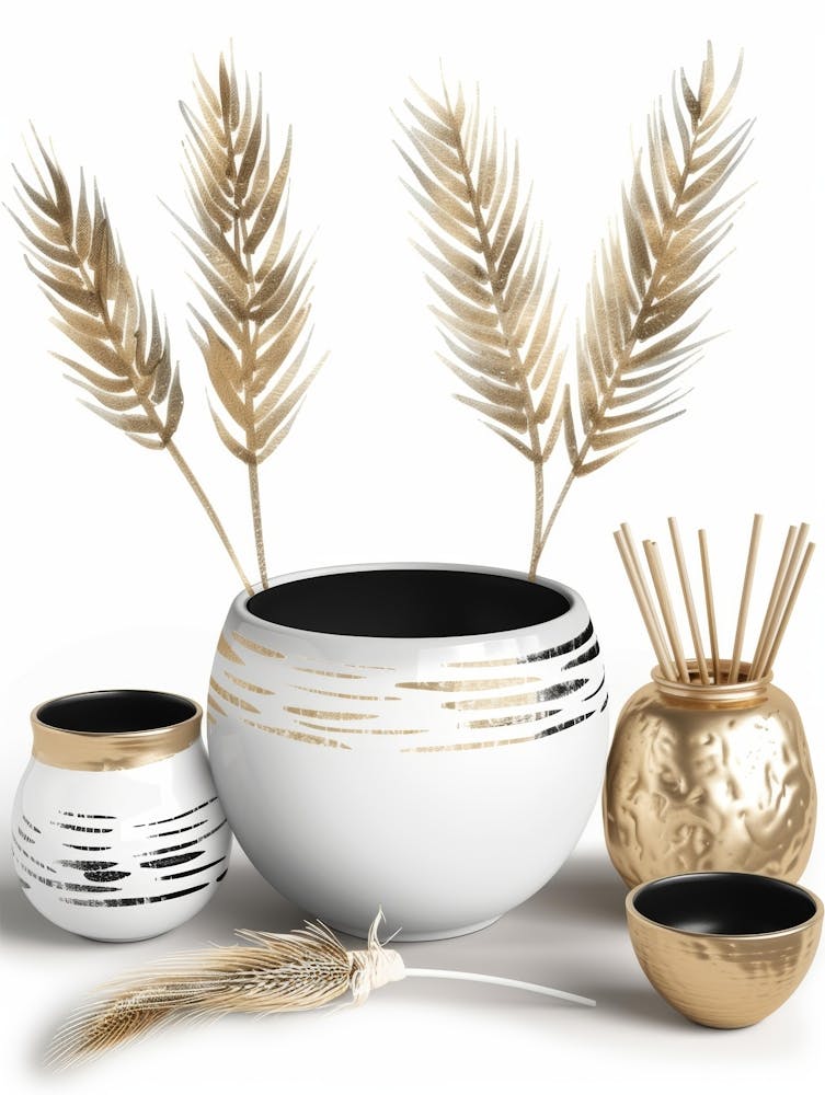 Gold- und Weiß-Dekor