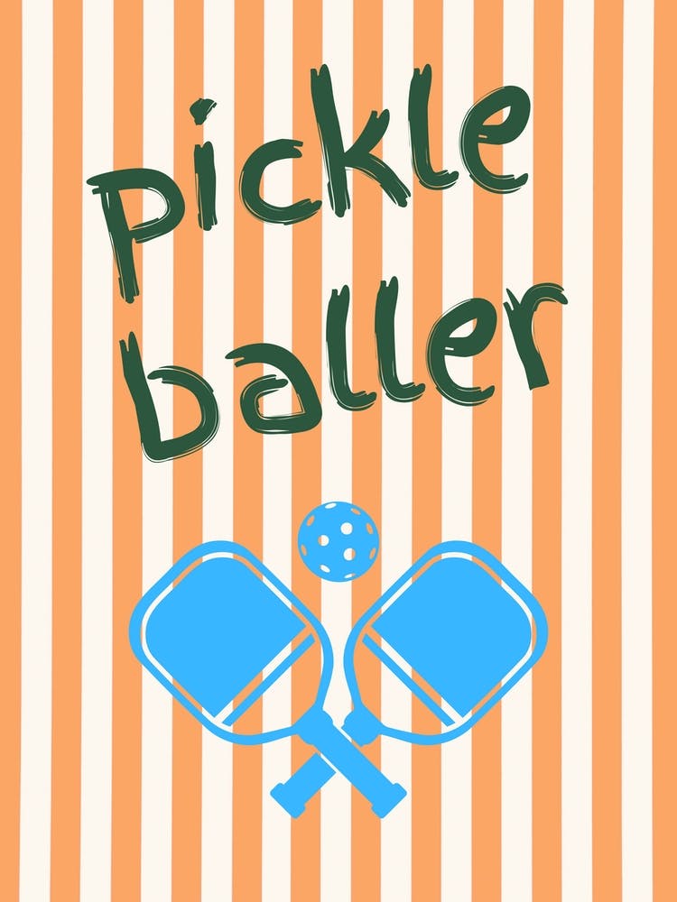 Pickleball Poster Striped