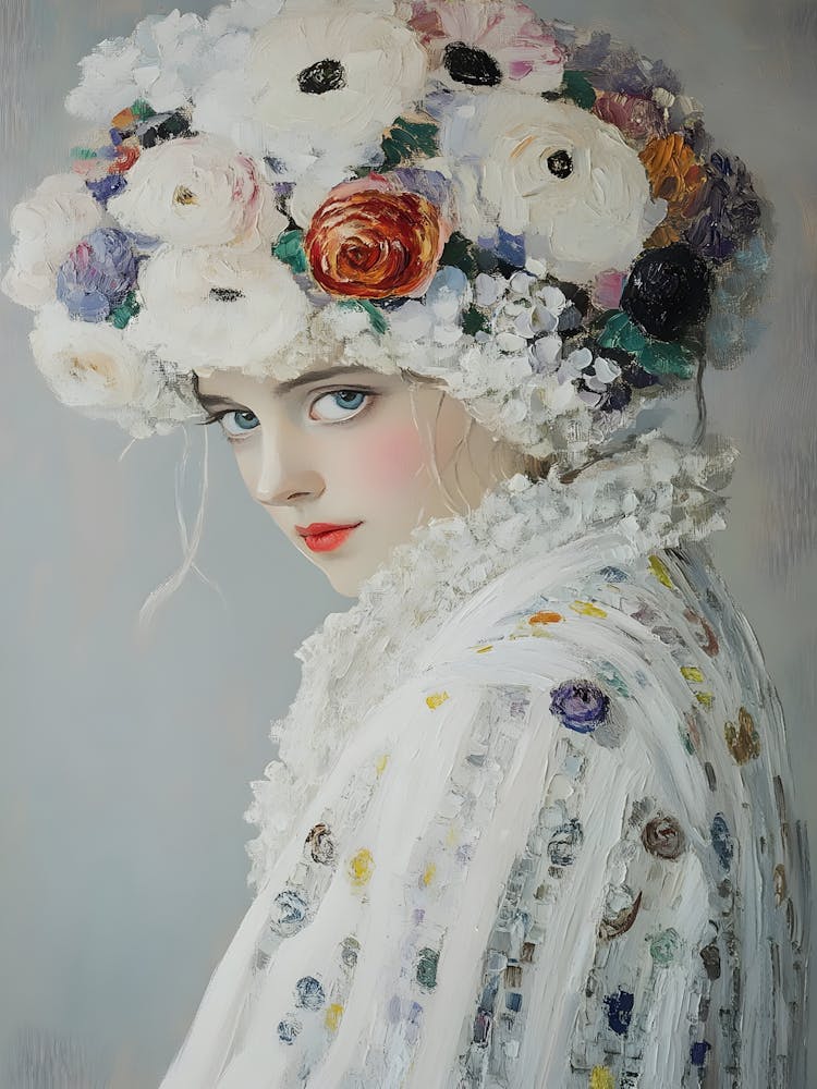 Woman With Flowers On Her Head 4