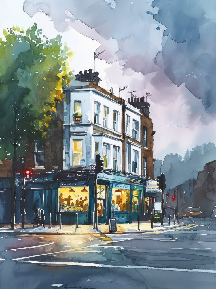 Brent London Borough   Street Watercolour 4