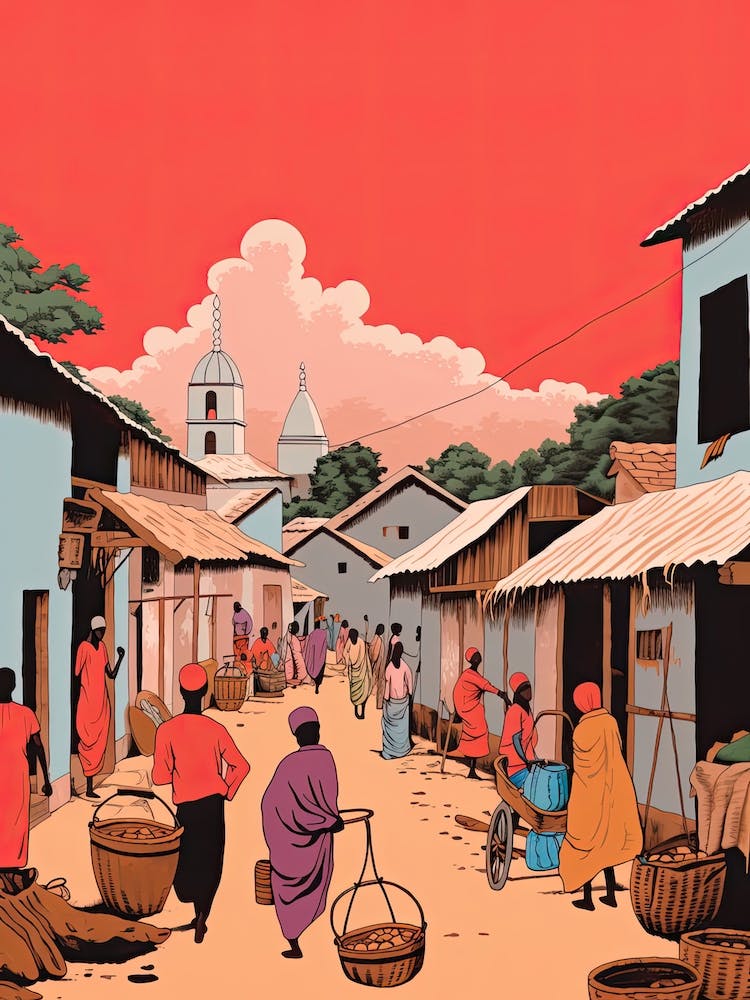 Sansibar, Tansania, Grafische Illustration 1