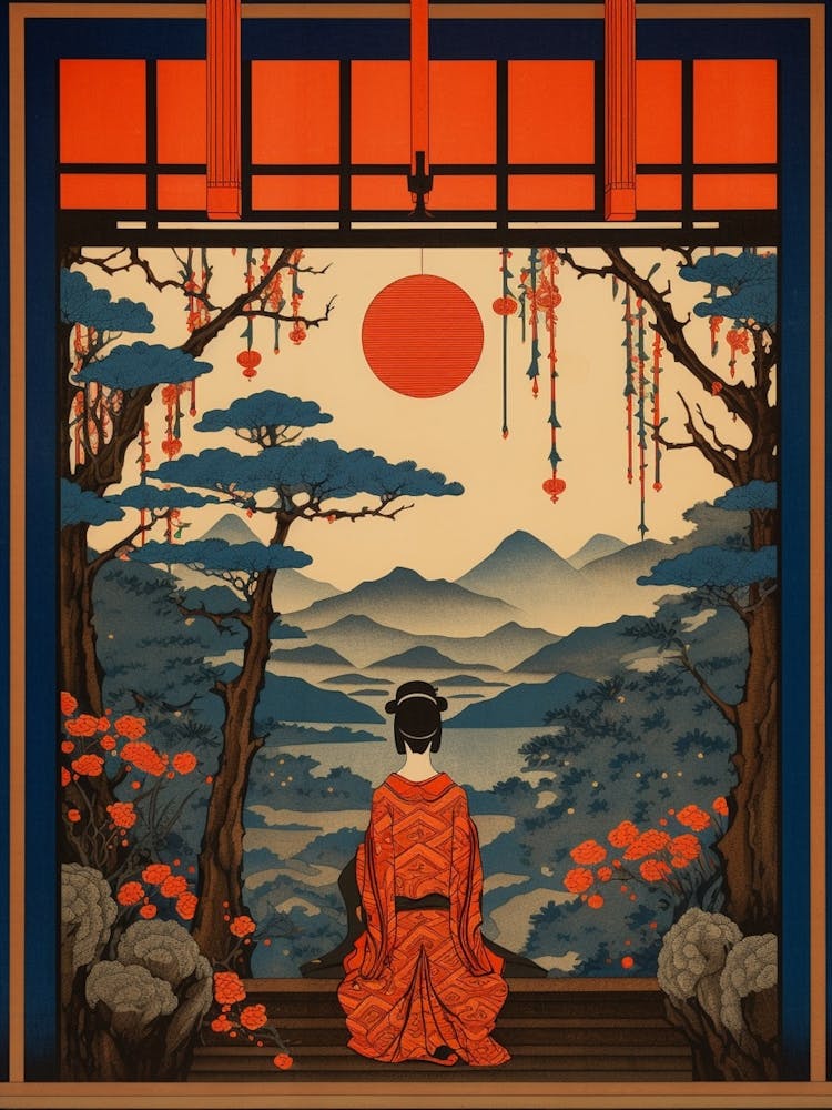 Hakone Open Air Museum, Japan Vintage Travel Art 4