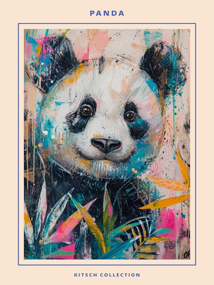 Panda Brushstrokes Poster 2