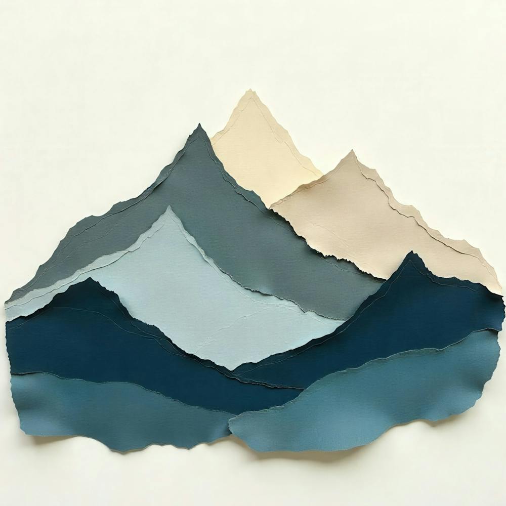 Mountains In Blue And Beige