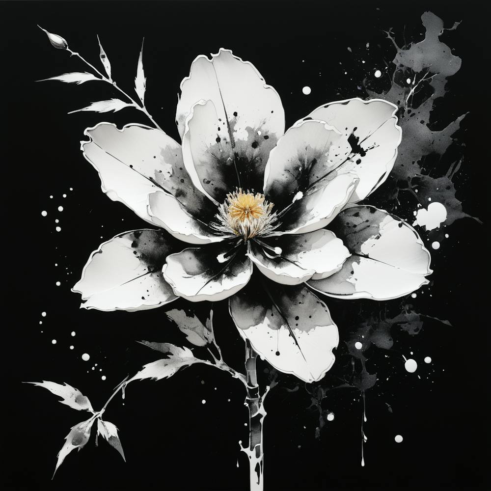 Schwarz-weiße Blume 3