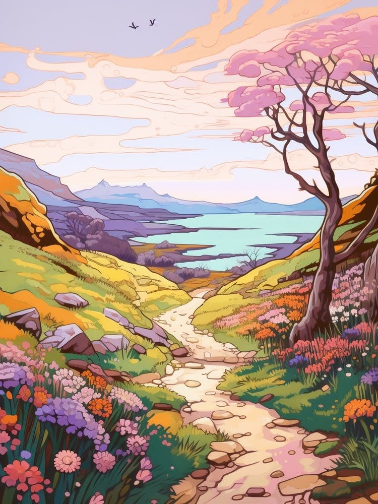 The Kerry Way Ireland Hike Illustration