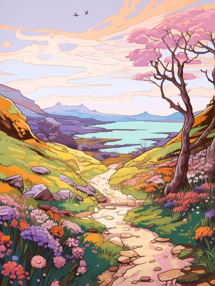 The Kerry Way Ireland Hike Illustration