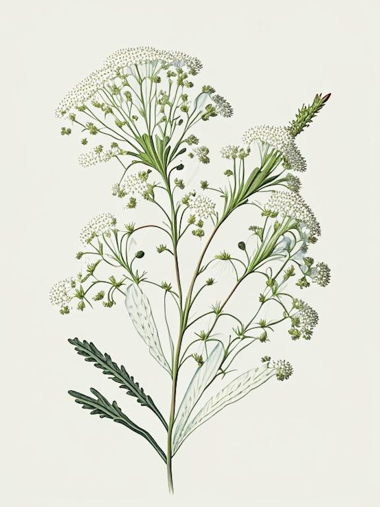 Baby's Breath Wildflower Vintage Botanical