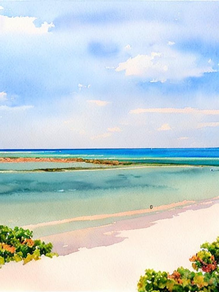 Flamingo Bay, Aruba Watercolour