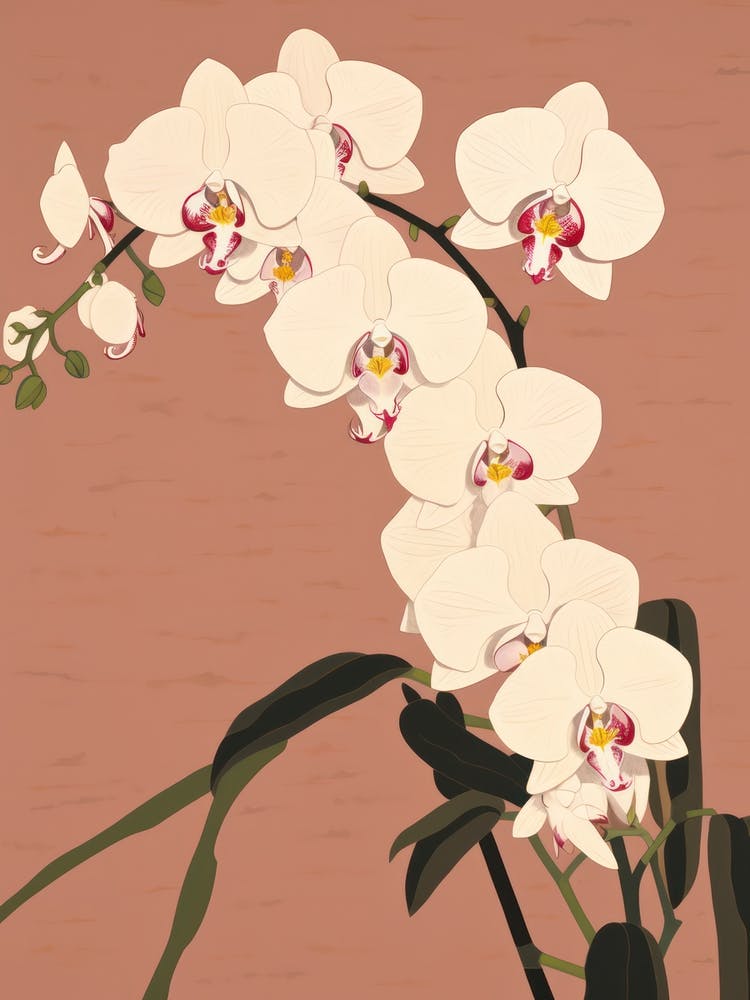Orchids Flower Big Bold Illustration 2