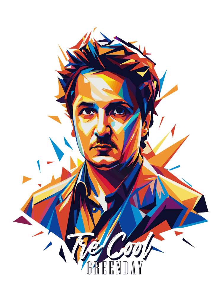 Greenday Tré Cool 2 Portrait Music Icon Style WPAP Pop Art