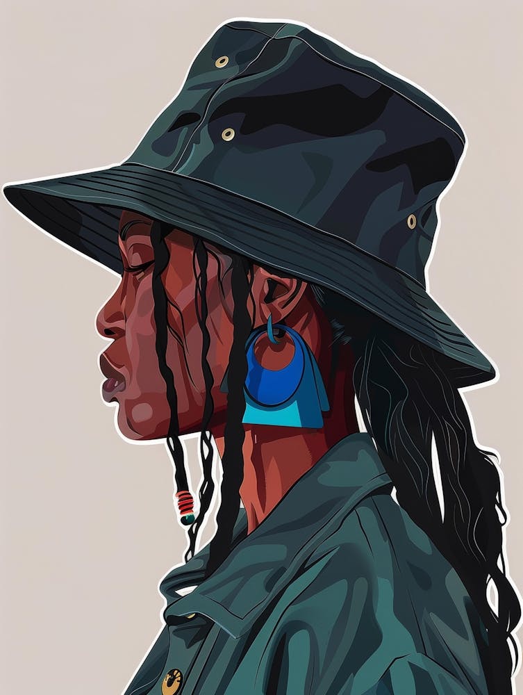 Fille Noire Au Chapeau