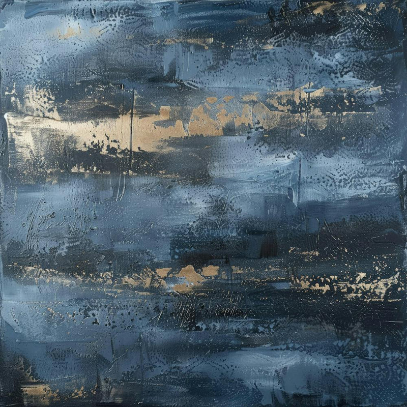 Blue And Gold Abstract Painting 15