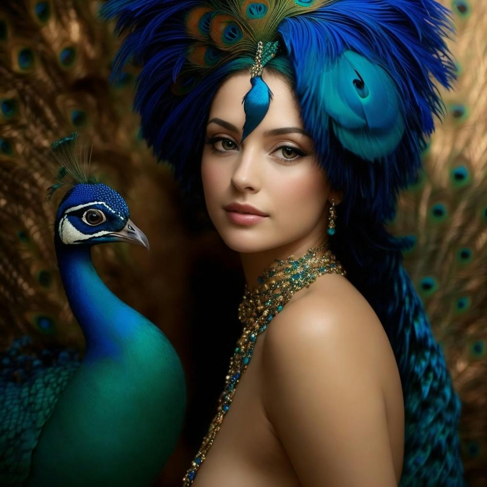 Peacock Beautiful Woman