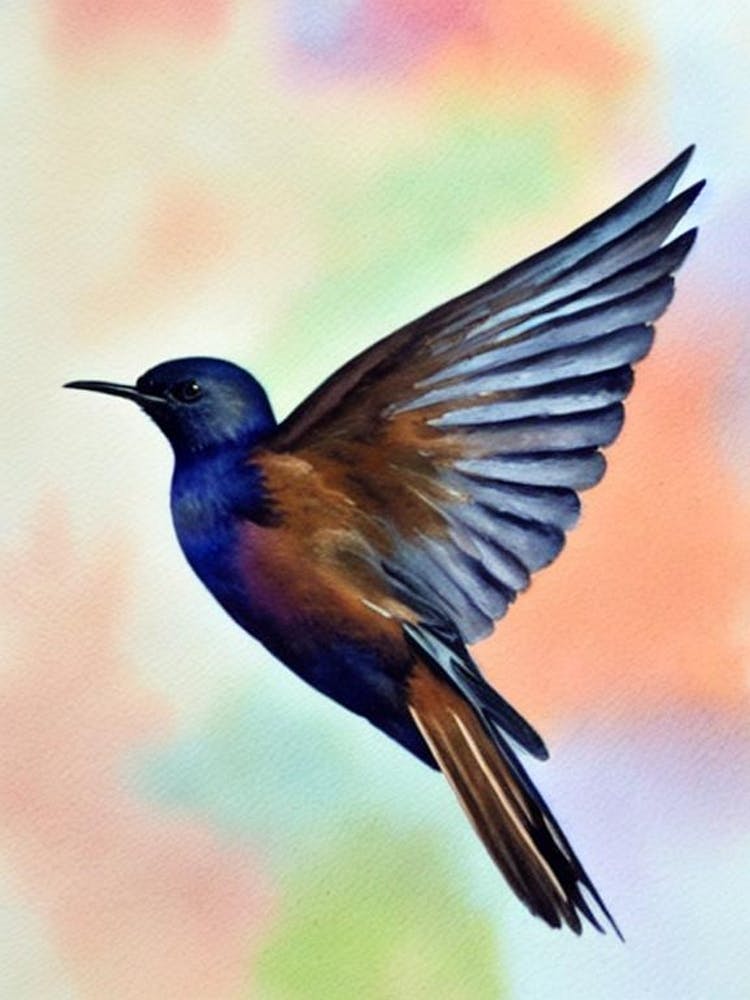 Chimney Swift Watercolour Bird