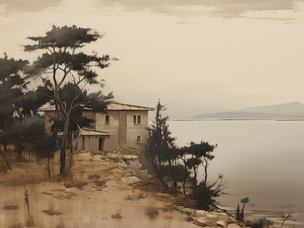 Villa On The Coast Painting