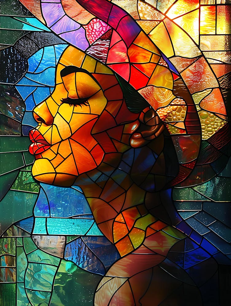 Women Stained Glass Painting