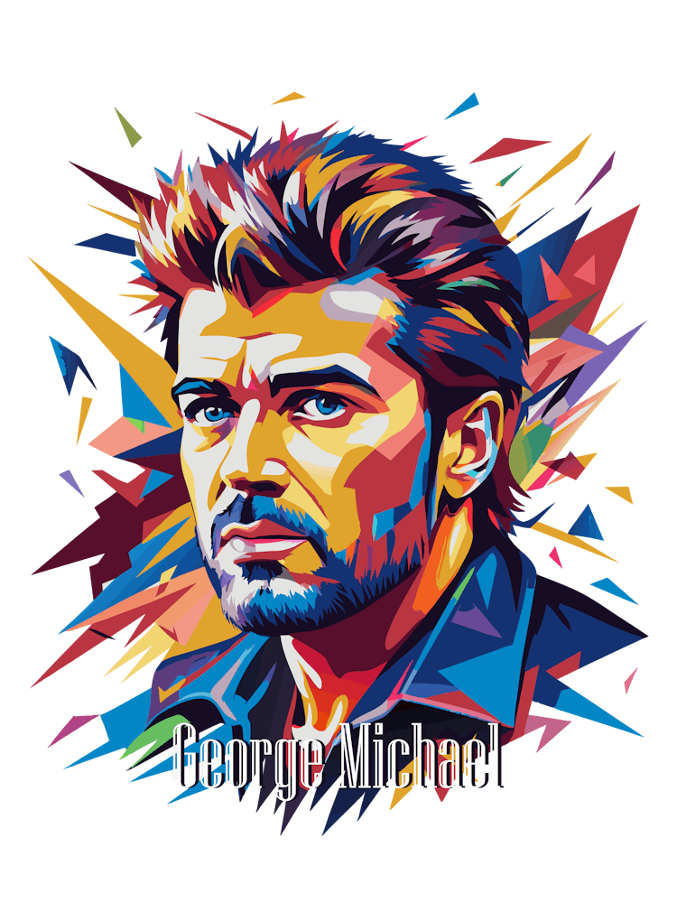 George Michael 03 Portrait Music Icon Style WPAP Pop Art