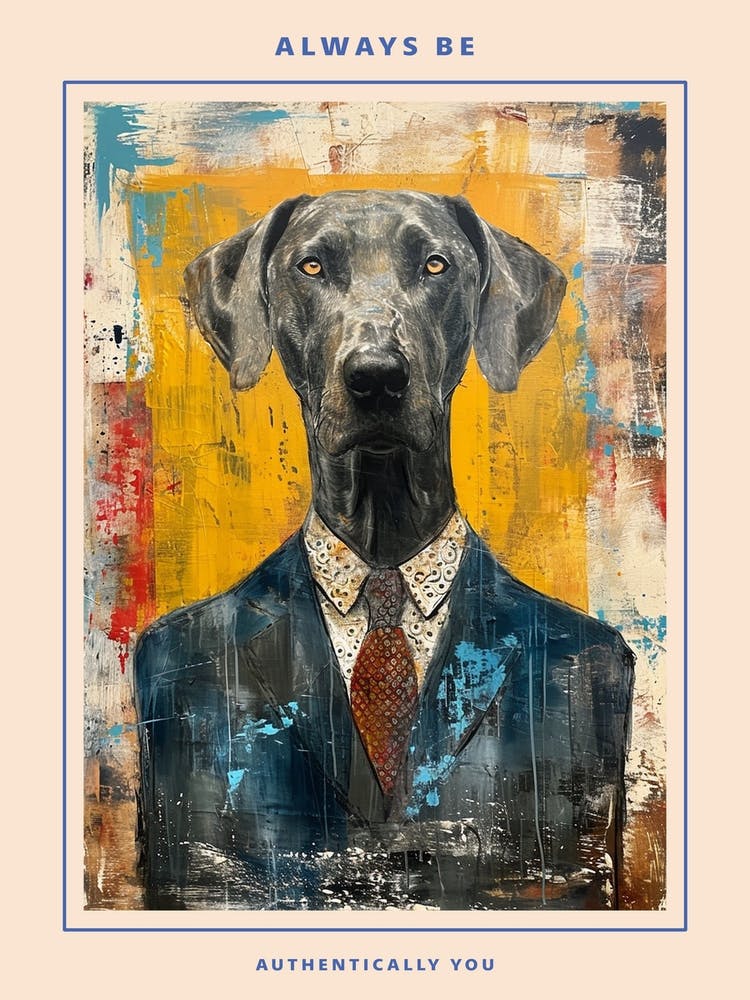 Dog In A Suit Kitsch Portrait 3 Poster