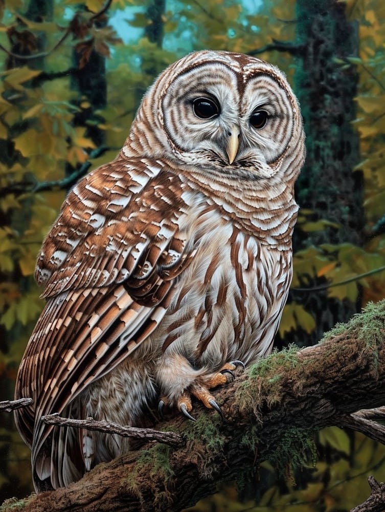 Barred Owl Relief Illustration 4