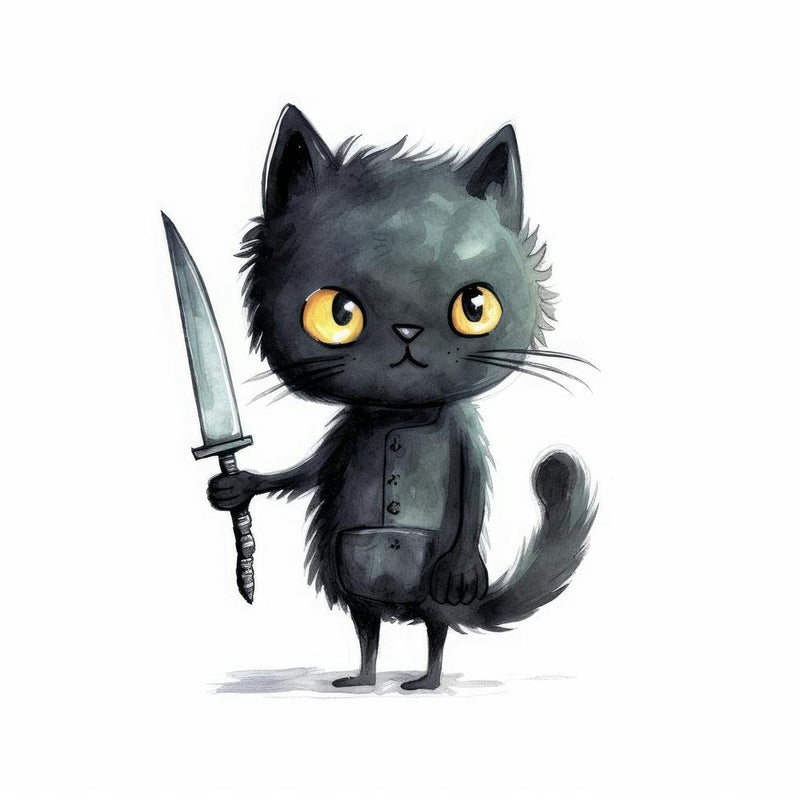 Black Cat With A Knife 2