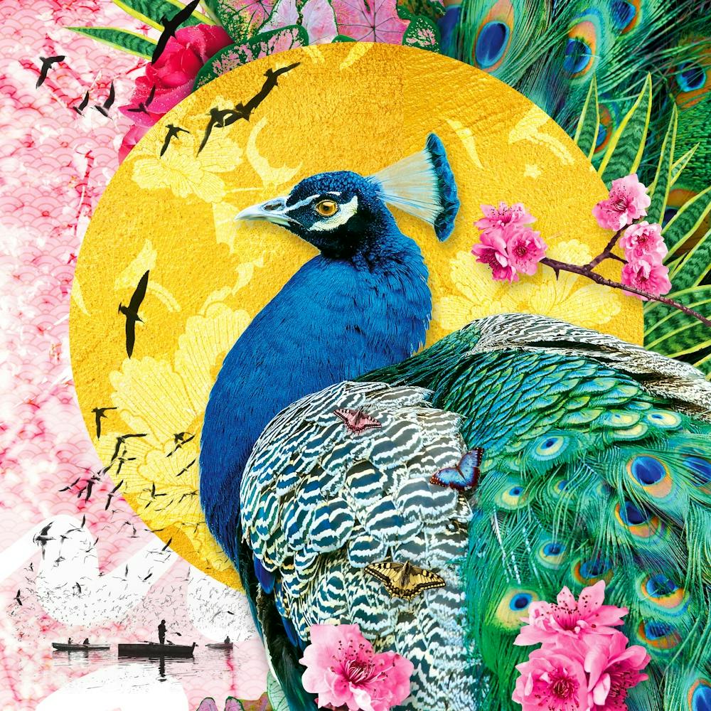 Maximalist Peacock Oriental Inspired Art 1
