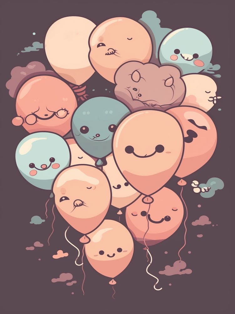 Balloons Kawaii Illustration 1